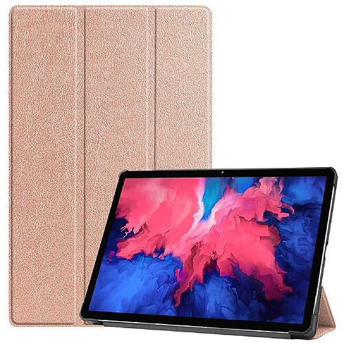 Etui en PU avec support tri-pliure or rose pour votre Lenovo Xiao Xin Pad J606F