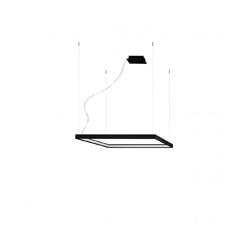 Luminaire Center Plafonnier LED intégré Nelya Integrated Aluminium Noir 1 ampoule 150cm