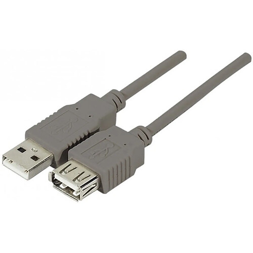 Abi Diffusion Rallonge éco USB 2.0 A / A grise - 5,0 m