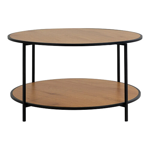 EPIKASA Table Basse Vita, Marron, Métal, 80x80x45 cm