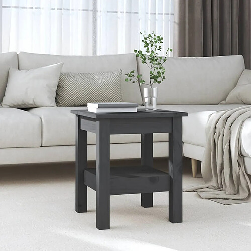 vidaXL Table basse Gris 35x35x40 cm Bois massif de pin