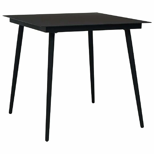 Maison Chic Mobilier à dîner 5 pcs de jardin - Ensemble table et chaises d'extérieur - Salon/Mobilier de jardin classique Corde en coton et acier Noir -MN85104