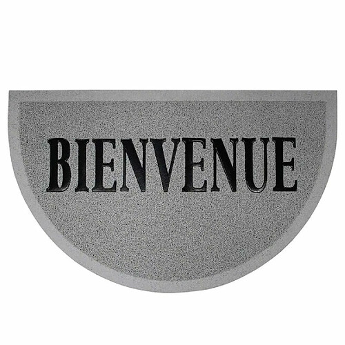 Paris Prix Tapis d'Entrée Demi-Lune Maison 45x75cm Gris & Noir