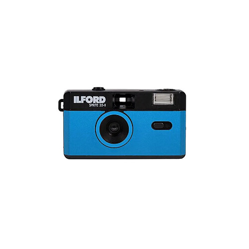 Appareil photo argentique compact 24x36 Ilford Sprite II Noir et bleu Réutilisable