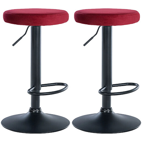 Non Lot de 2 tabourets de bar Ponte velours noir