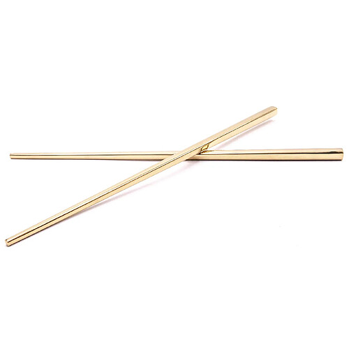 vhbw 1x paire de baguettes chopsticks en acier inoxydable - or