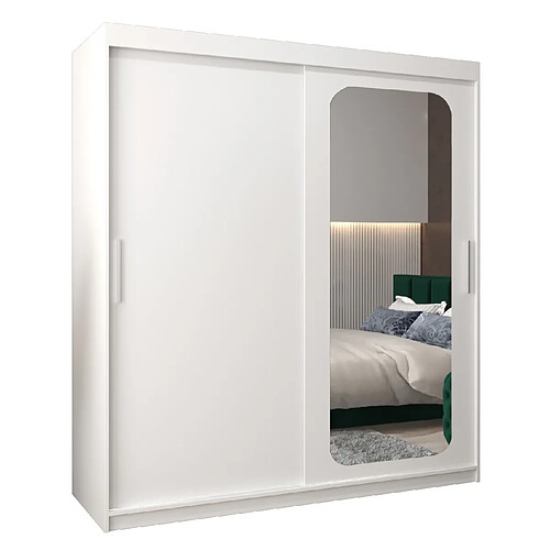 Abiks Meble Armoire PROMO T2 À Portes Coulissantes 200/180/62 2 Portes (Blanc/Blanc)