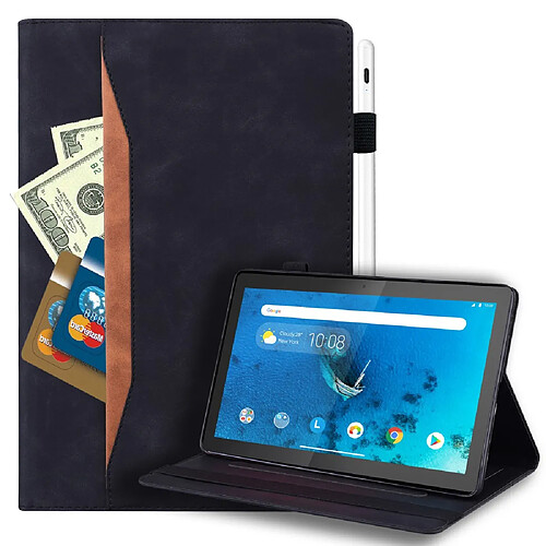 Etui en PU avec support et porte-stylo noir pour votre Lenovo Tab M10 TB-X605F