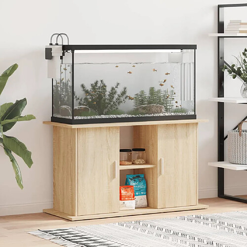 vidaXL Support d'aquarium chêne sonoma 101x41x58 cm bois d'ingénierie