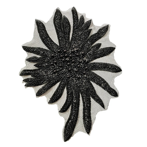 Faux Perles Fleurs Patchs Coudre Sur Pâte Garniture Brodée Appliques Gris