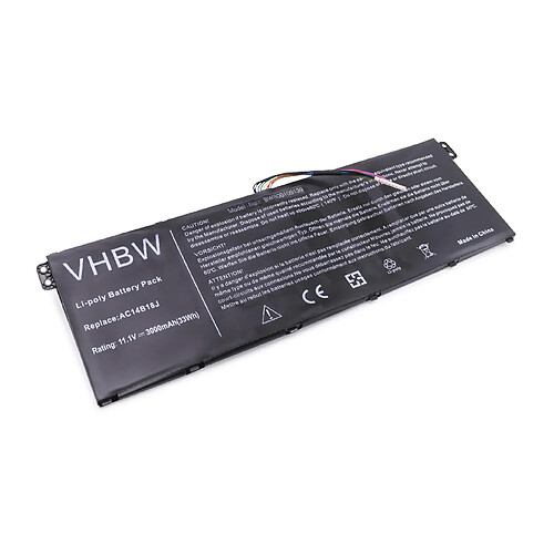 vhbw batterie remplace Acer KT.0040G.006, AC14B13J, AC14B18J, AC14B18J(3ICP5/57/80), AC14B18K pour laptop (3000mAh, 11,4V, Li-Polymère)