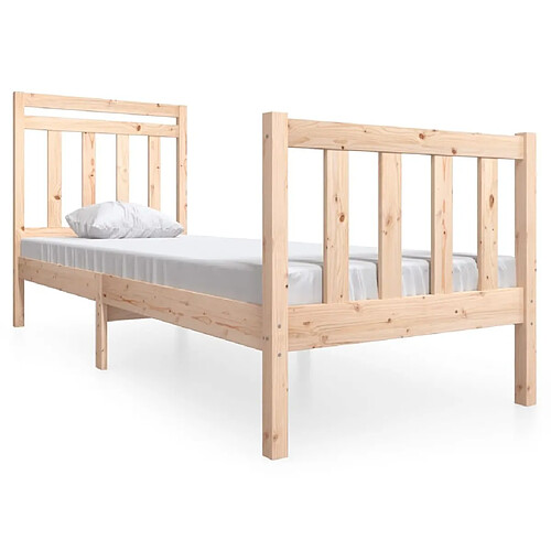 Maison Chic Lit Moderne Chambre - Cadre/structure de lit pour adulte Bois massif 75x190 cm Petit simple -MN26595