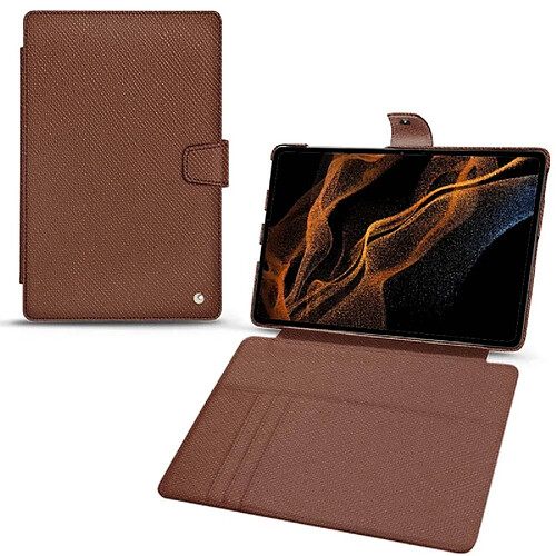 Housse cuir Samsung Galaxy Tab S8+ - Rabat portefeuille - Marron délicat ( Pantone #95614d) - NOREVE