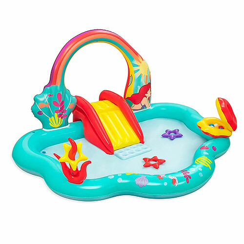 Bestway Piscine Gonflable Aire de Jeux Disney Sirenita 221x193x117cm+2 Ans Jardin 91097