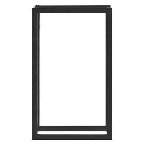 Helloshop26 Porte-bûches robuste range-bûches solide support pour bois de chauffage rangement efficace pour intérieur extérieur acier laqué 60 x 100 x 25 cm noir 03_0005962