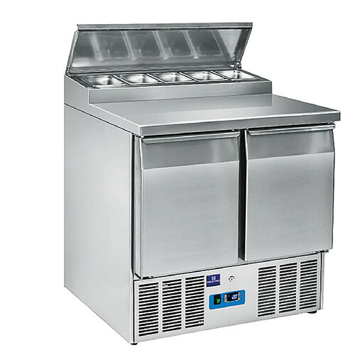 Saladette Avec 2 Portes GN 1/1, 5X GN 1/6 H 150 mm, 0°/+8°C - Mastro