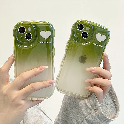 GUPBOO Étui pour iPhoneXsMax Dégradé vert foncé niche d'amour étui pour téléphone portable transparent résistant aux chutes