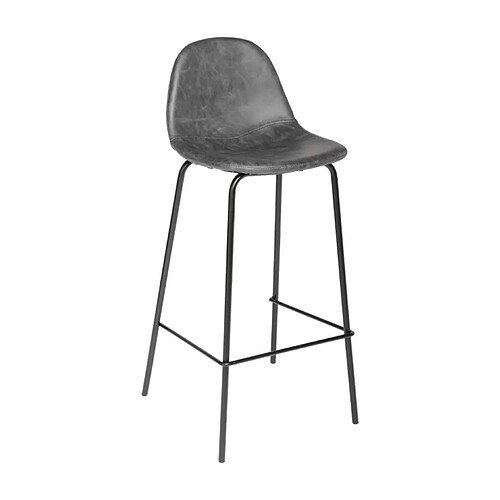 Atmosphera, Createur D'Interieur Lot de 2 tabourets de bar Vladi - gris - Atmosphera