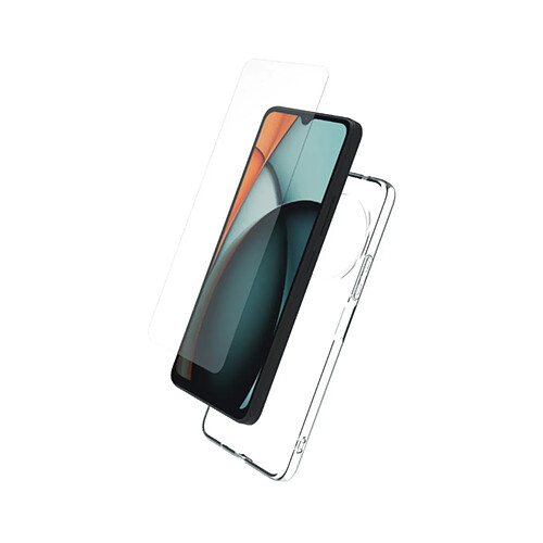 My Way Myway Pack Protection pour Xiaomi Redmi A3 Coque Souple et Verre Anti-rayures 9H Transparent