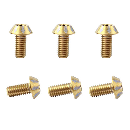 6 pcs m5 x 14mm velo titane ti disque boulons de rotor de frein monter vis doré