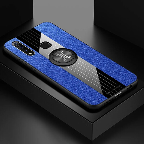 Wewoo Coque Souple Pour Vivo Z5X XINLI Stitching Tissu Étui de protection TPU Antichoc avec Anneau Titulaire Bleu