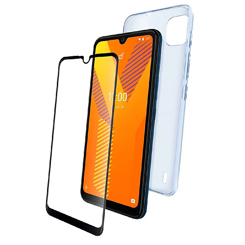 Wiko Pack Coque et protège-écran pour Wiko Y62 / Power U20 Flexible et Anti-rayure Noir transparent