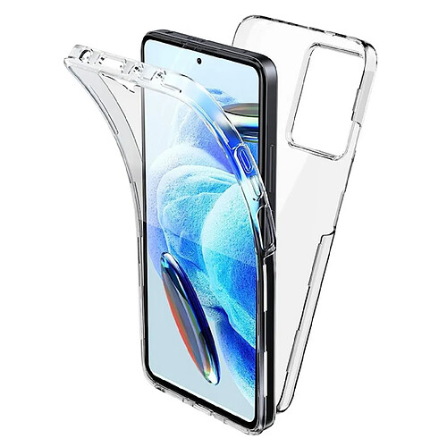 Htdmobiles Coque pour Xiaomi Redmi Note 13 Pro 5G / Poco X6 5G - housse etui silicone gel fine 360 integrale (avant et arriere) + film ecran - TRANSPARENT