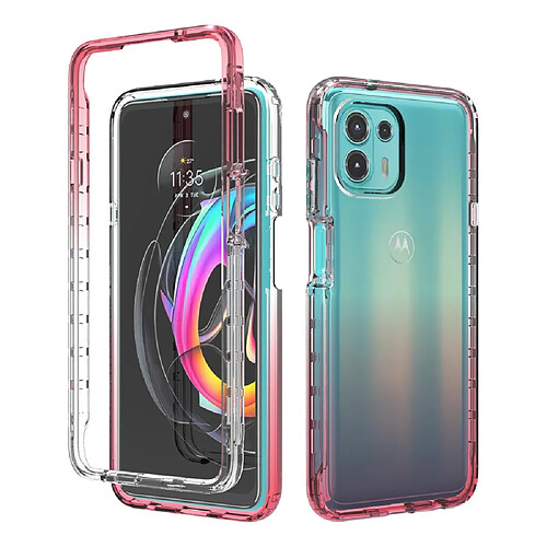 Coque en TPU antichoc, dégradé de couleur, détachable 2 en 1 rouge pour votre Motorola Edge 20 Lite