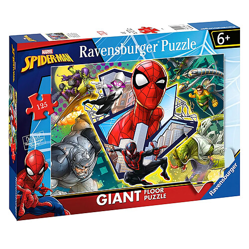 Ravensburger Puzzle de Sol Géant 125 pièces Spider-man au Thème Super-héros Multicolore