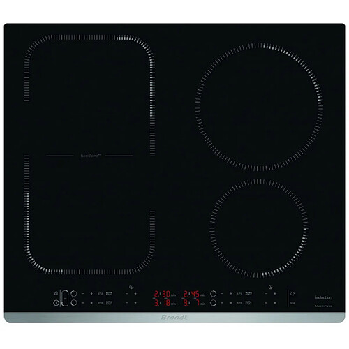 Table de cuisson à induction 60cm 4 feux 7400w noir - BPI164HUX - BRANDT