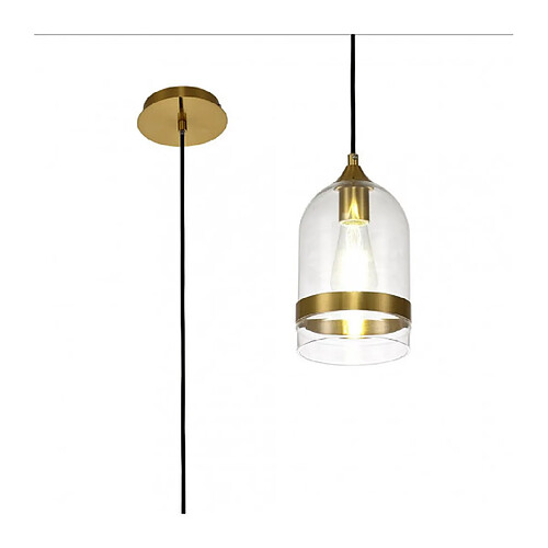 Luminaire Center Suspension design 1 ampoule Laiton antique