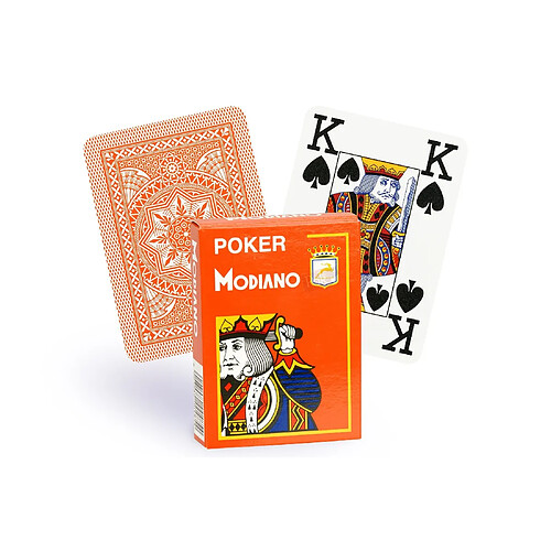 Cartes Modiano 100% plastique 4 index (orange)