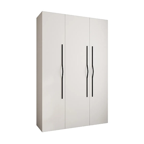 Abiks Meble Armoire à portes battantes Como 2 245,5/160/40 3 portes (blanc/noir)