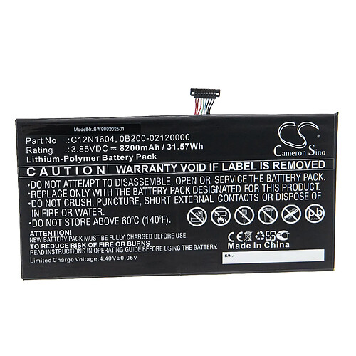 vhbw batterie compatible avec Asus Transformer Mini T101HA-GR029T, T101HA-GR030T tablette (8200mAh, 3,85V, Li-polymère)