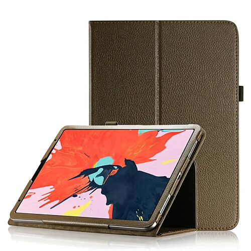 Wewoo Housse Étui Coque en cuir à rabat horizontal Texture Litchi pour iPad Pro 11 pouces 2018avec support et fonction Veille / Réveil Marron