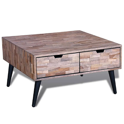 Maison Chic Table basse pour salon | Table à café avec 4 tiroirs Bois de teck recyclé -GKD48562