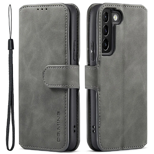 Etui en PU DG.MING style rétro avec support gris pour votre Samsung Galaxy S22 Plus 5G