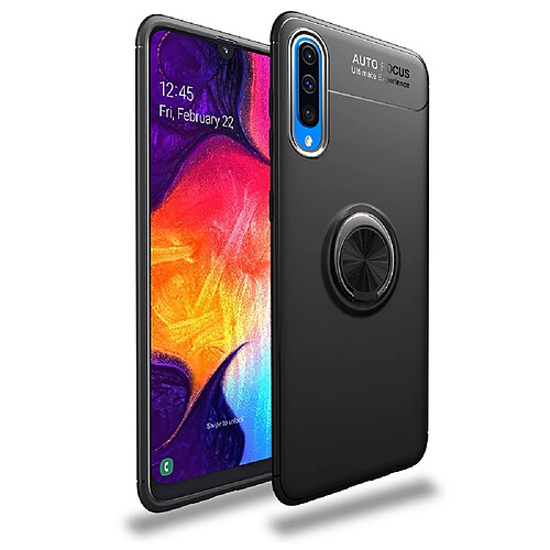 Wewoo Coque Souple TPU Antichoc pour Galaxy A50 avec support invisible Noir