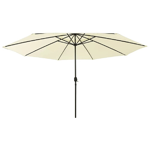 vidaXL Parasol de jardin avec lumières LED et mât en métal 400cm sable