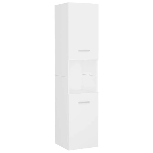 Maison Chic Armoire de salle de bain,Meuble de rangement,Meuble haut Blanc 30x30x130 cm Aggloméré -GKD967027