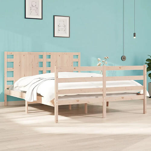 vidaXL Cadre de lit sans matelas 135x190 cm bois de pin massif