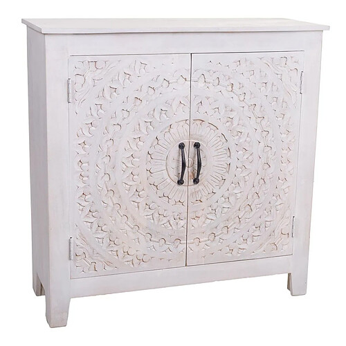 Console Alexandra House Living Blanc Bois de manguier 33 x 90 x 90 cm