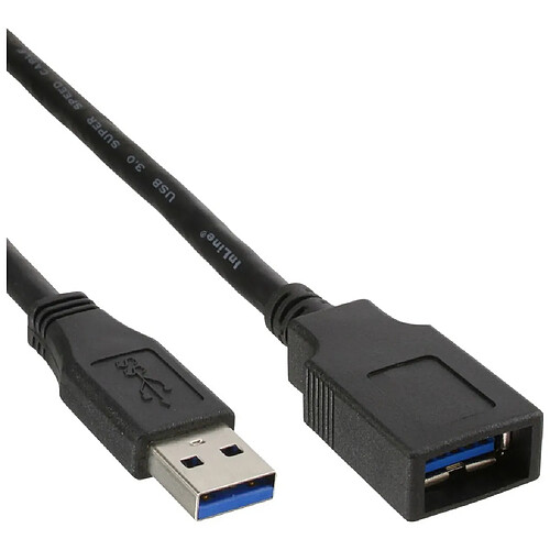 Câble InLine® USB 3.0 de type A mâle à type A femelle noir 0.5m