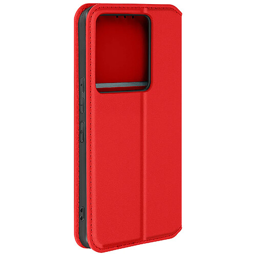 Avizar Étui pour Xiaomi Redmi Note 13 Pro 5G Porte-carte Support Vidéo Rouge