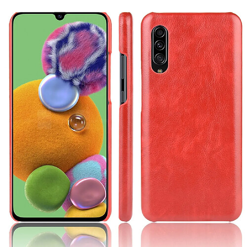 Wewoo Coque Rigide Pour Galaxy A90 5G antichoc Litchi PC + Etui PU Rouge