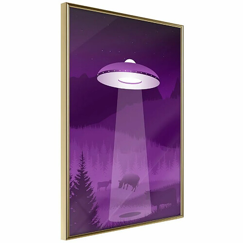 Paris Prix Affiche Murale Encadrée Flying Saucer 40 x 60 cm Or