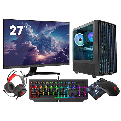 VIST BREEZE PC Gaming Ryzen 7 5700X - RAM 32Go - RTX 4060 - SSD 1To M.2 - WIFI - 27" - Windows 11 Pro