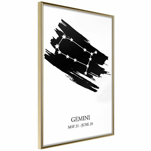 Paris Prix Affiche Murale Encadrée Zodiac Gemini I 30 x 45 cm Or