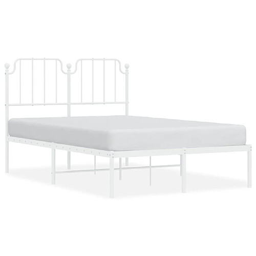 Maison Chic Cadre/structure de lit métal et tête de lit pour adulte - Lit Moderne Chambre blanc 120x190 cm -MN23041