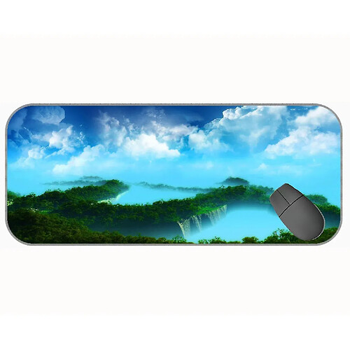 Universal (750x300x3) xxl grand tampon de souris professionnelle, Mouspade professionnelle de paysage fantastique, bords cousus